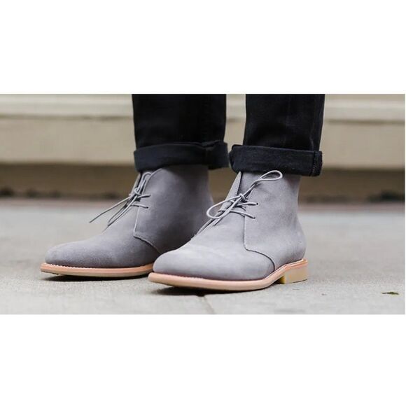 Thursday Boot Scout Suede Chukka Boots 2 Eye Ankle in Dove Grey Men's - Picture 1 of 7